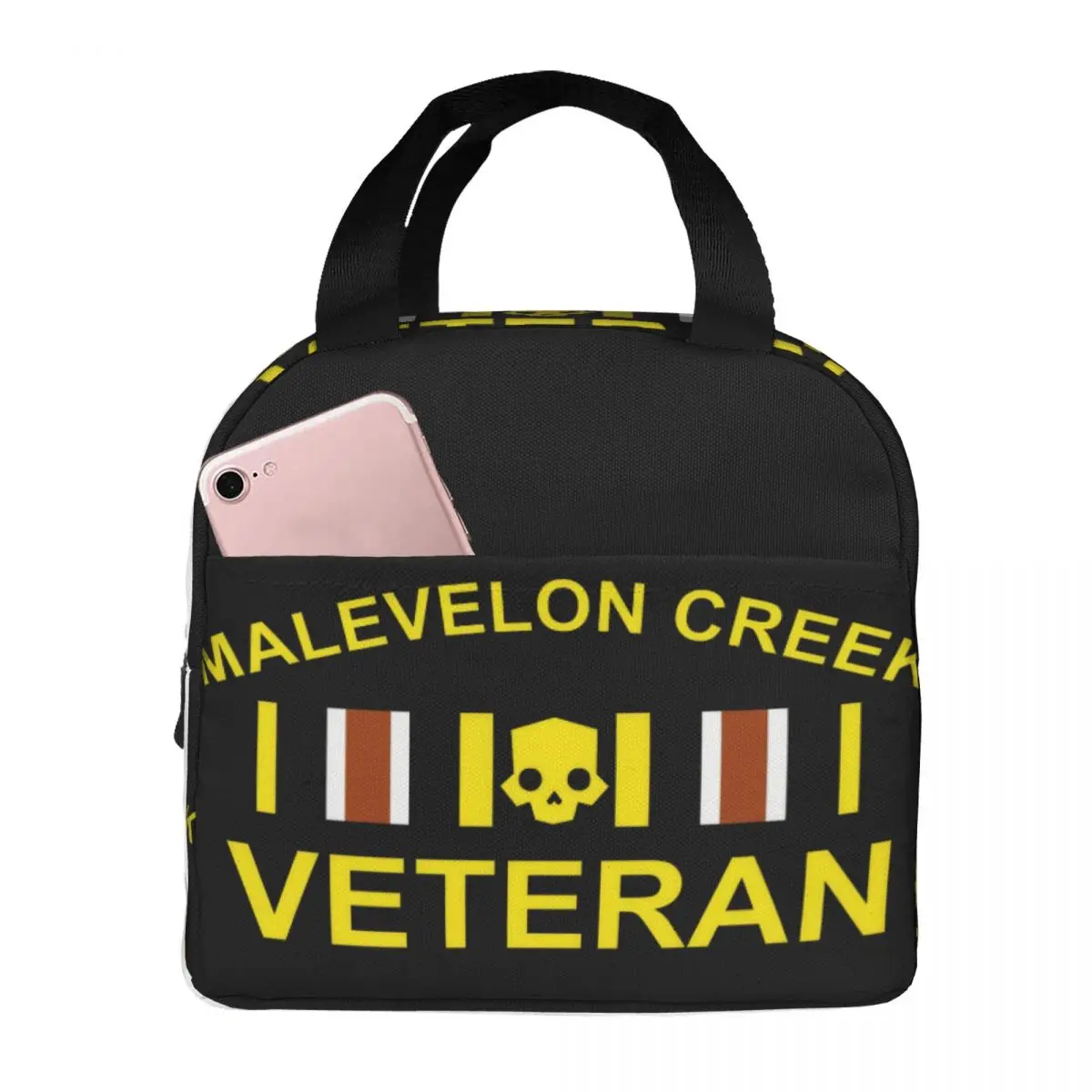 

Malevelon Creek Veteran Helldivers 2 Lunch Bag Unisex Portable Cooler Insulated Lunch Box Food Bento Box