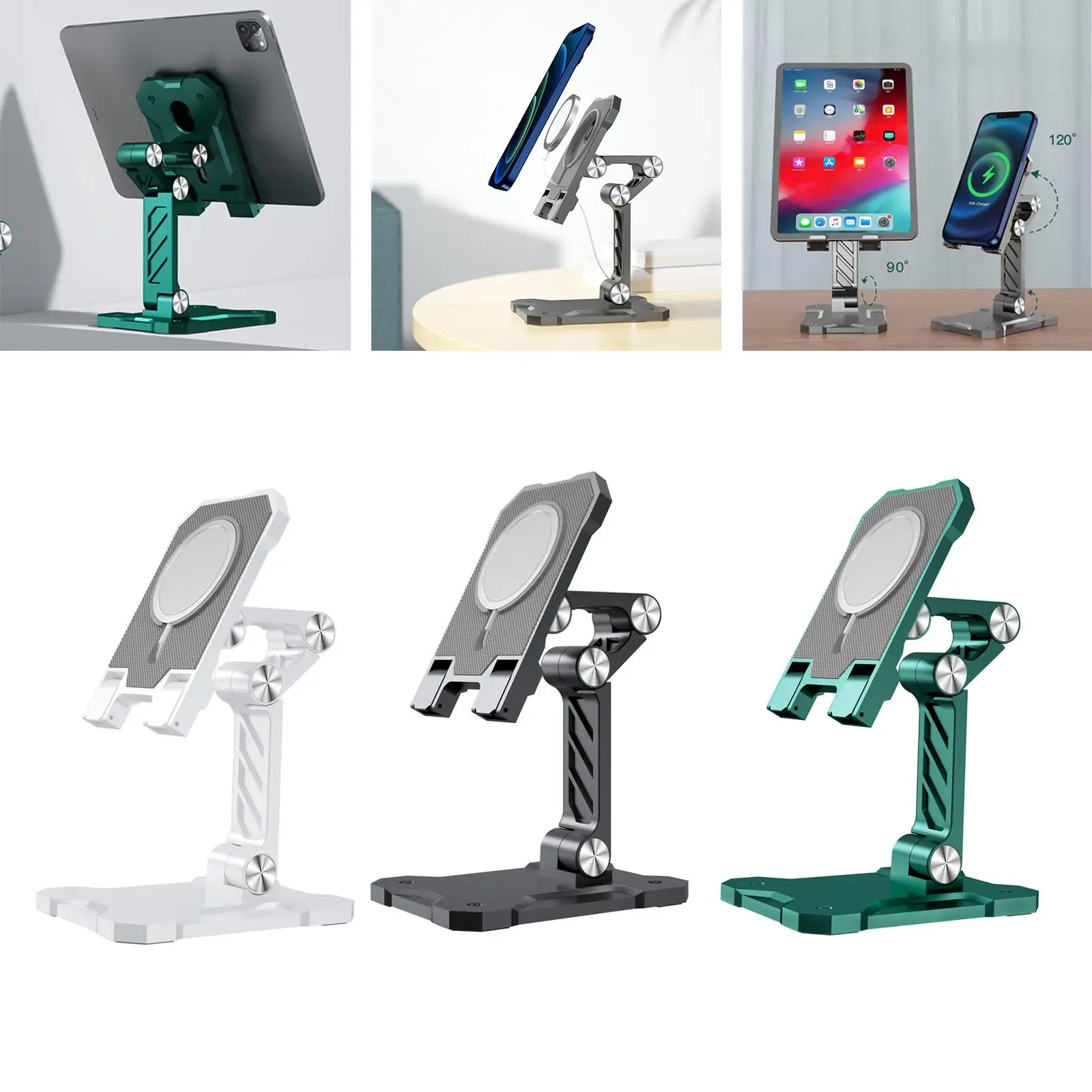 Tafeloplaadstandaard Desktop - Standaard Opvouwbaar DraadloosVerstelbaar voor meerdere apparaten