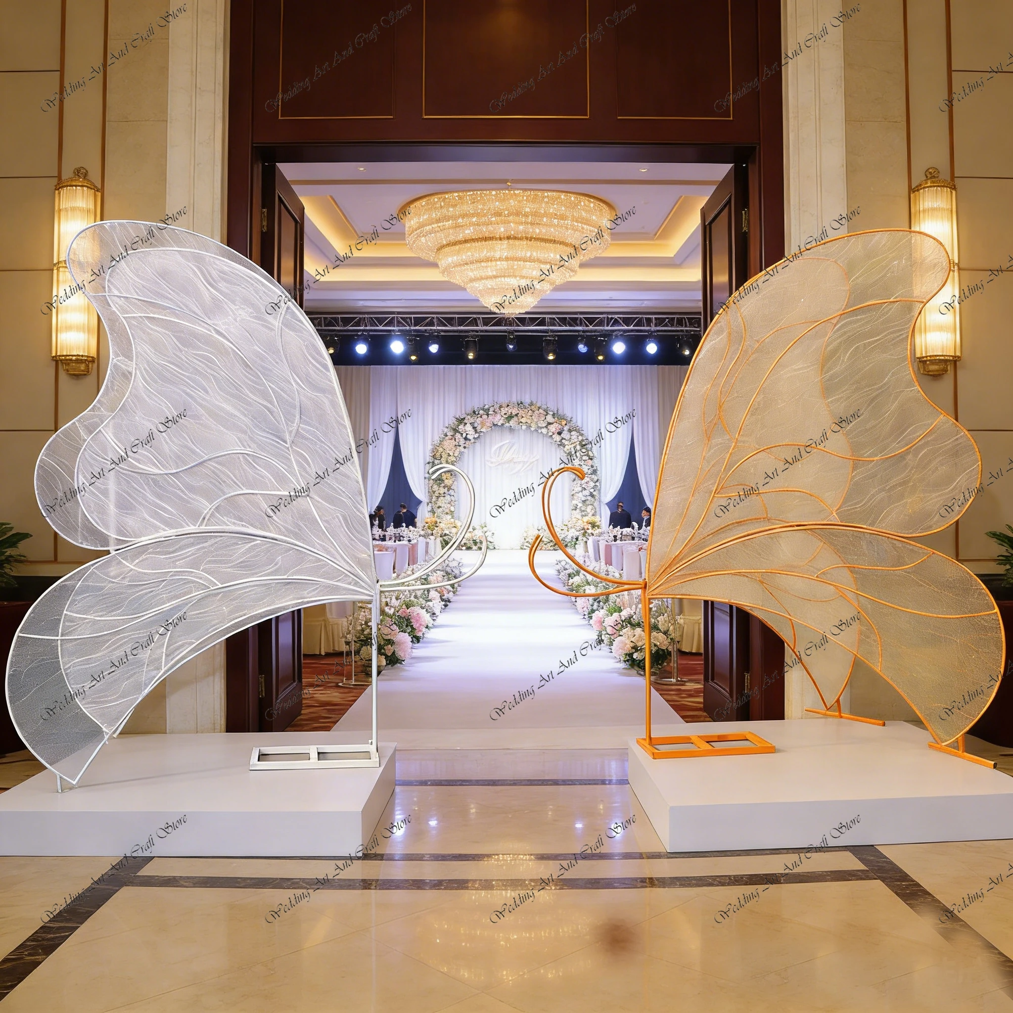 1pc f30 2.5M Wedding Props Butterfly Backdrop Screen Ornaments Stage Arrangement Wrought Iron Elf Wings for Wedding Event  y892