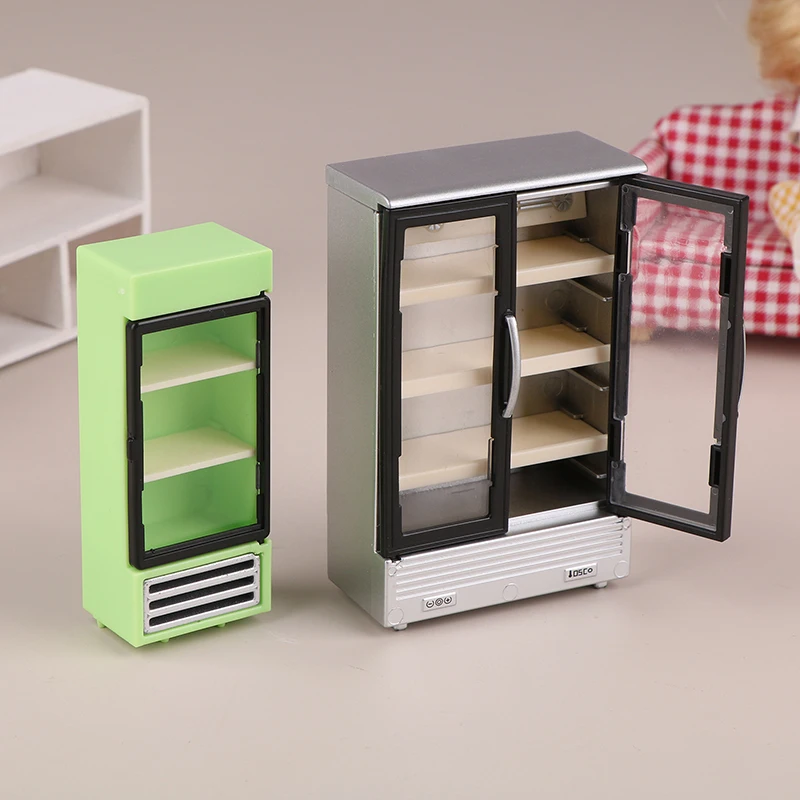 1/12 Dollhouse Simulation Refrigerator Freezer Model Dollhouse Mini Furniture Accessories Dolls House Decoration Toys