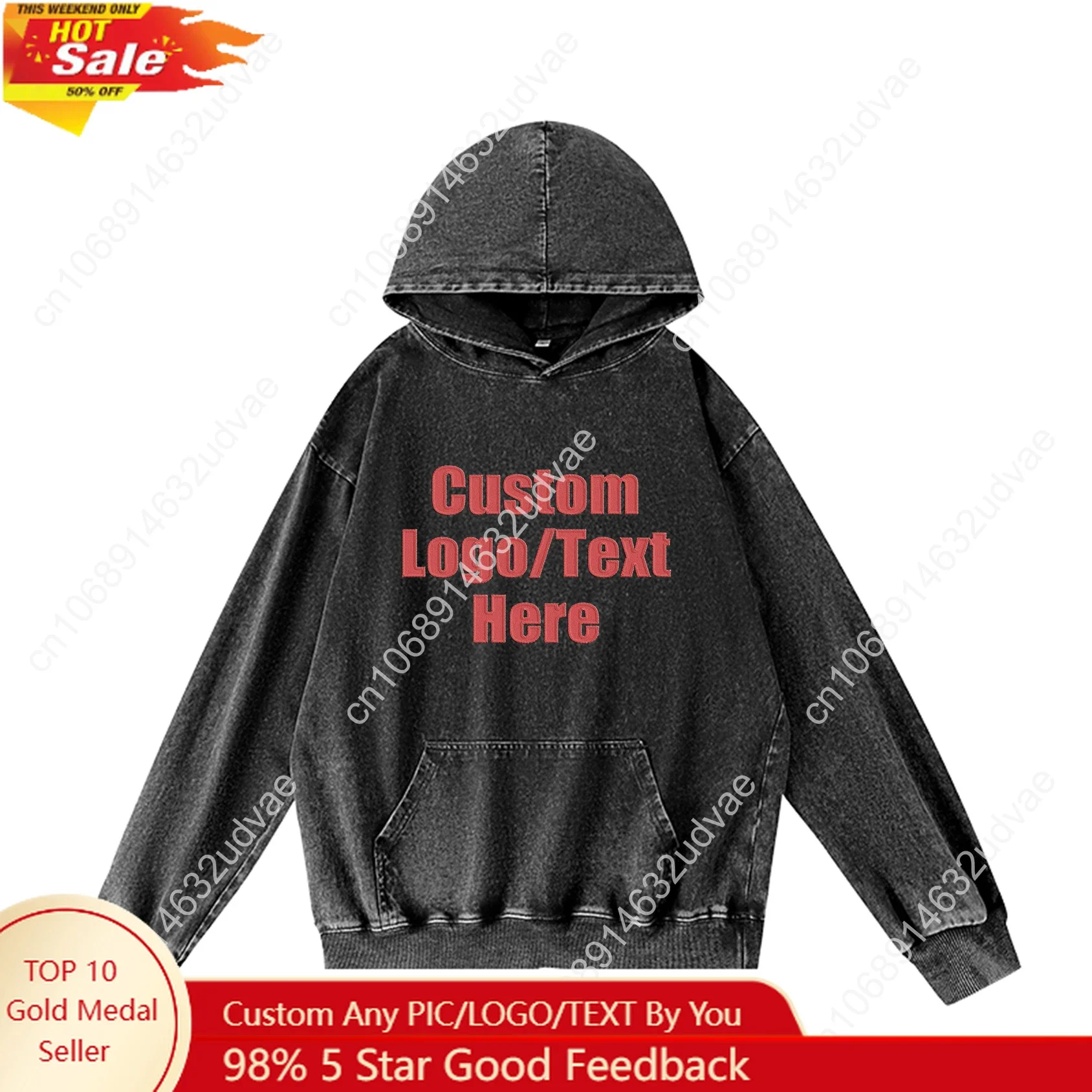 

Custom Hoodies Retro Hooded Sweatshirt Man Woman Vintage Pullover Sweat Shirt with Pocket Oversized Customized Tops