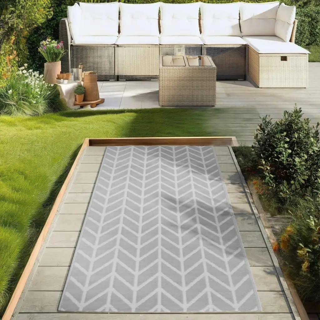 Durable Grey Outdoor Carpet 80x150 cm - Stylish and Weather Resistant PP Mat for Patios & Gardens