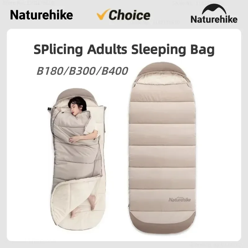 Naturehike Camping Sleeping Bag Outdoor Splice Double Autumn Winter Cotton Warm Thicken Portable Adult Sleeping Bag Daily Travel