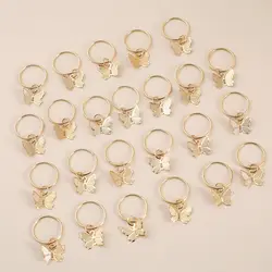 24pcs Wig dreadlocks hair accessories buckle butterfly open hair ring clip vintage hollow braid DIY accessory pendant