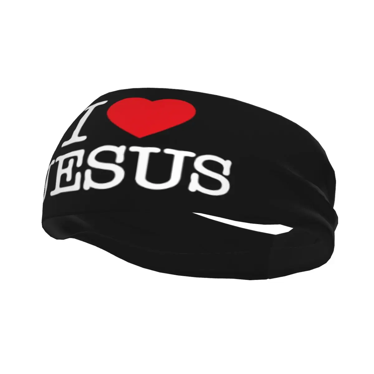 Sports Headband Portable Hair Band I LOVE JESUS Hair Wrap Brace Cycling Running Exercising Sweatband