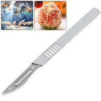 1 Set，Carbon Steel Carving Knife Metal Blades Cutting Repair Knife Non Slip Handle Trimming Grafting Artistic DIY Carving Tool