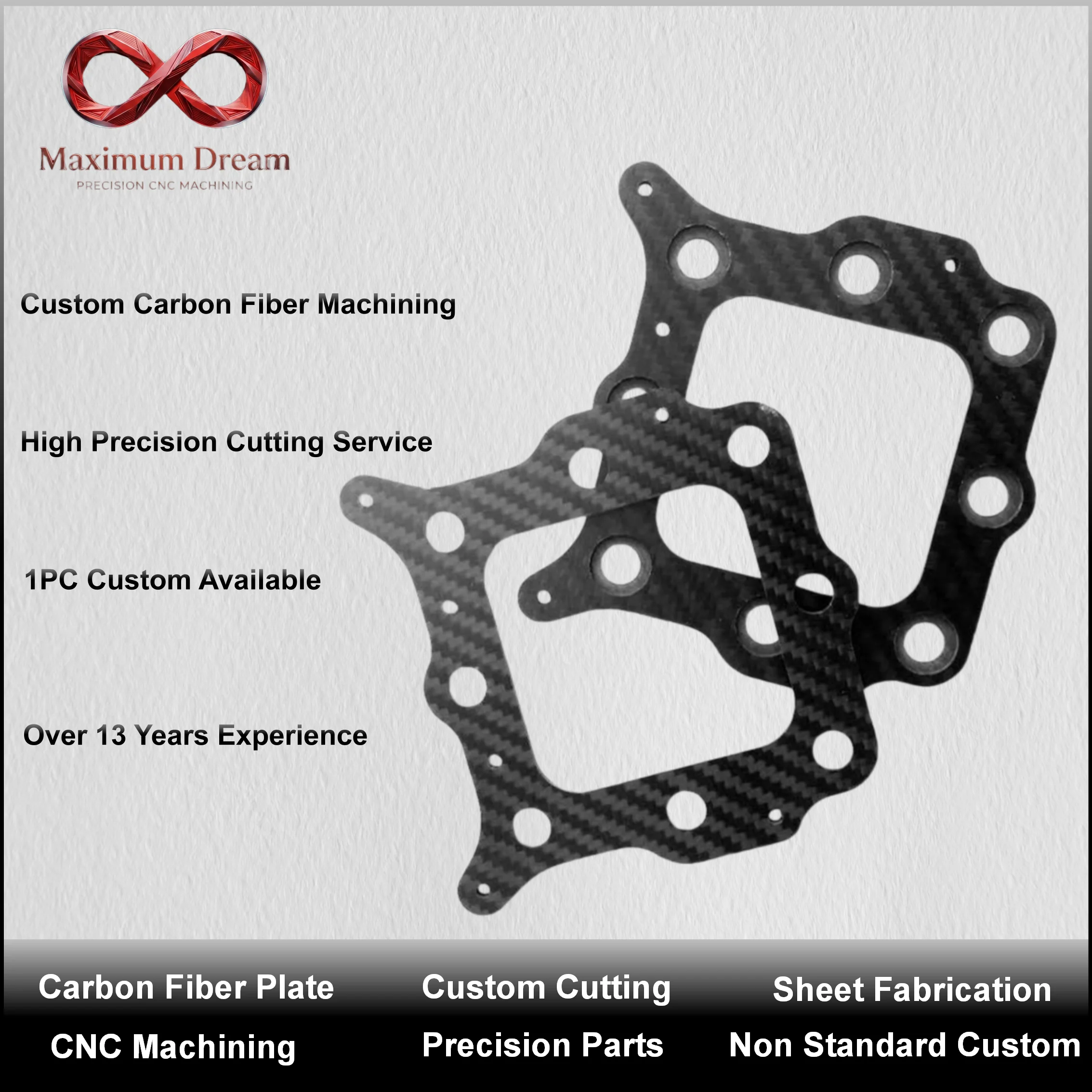 Custom Carbon Fiber Board CNC Router Cutting Service Precision Plate Machining RC Model Robotics Parts