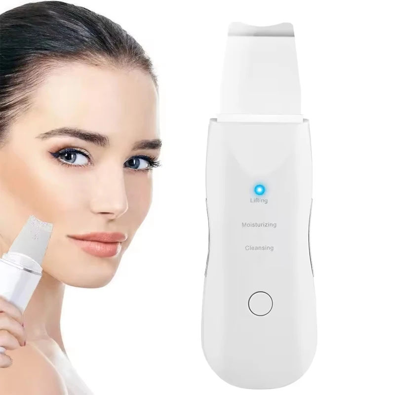 يهتز الجلد الغسيل تقشير مزيل الرؤوس السوداء تنظيف الوجه العميق بالموجات فوق الصوتية أيون حب الشباب المسام الأنظف مجرفة الوجه المطهر #1