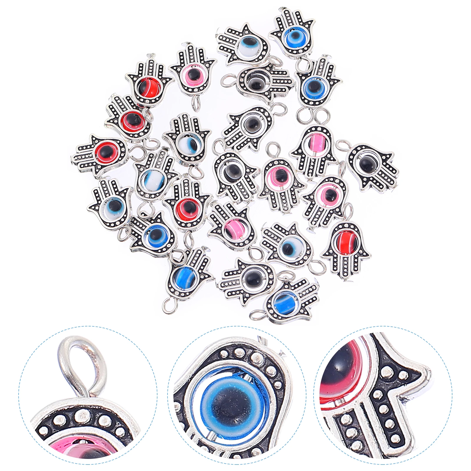 

25pcs Zinc Alloy Evil Eye Charms DIY Jewelry Making Accessories Compact Storage Pendants Necklace Bracelets Gift