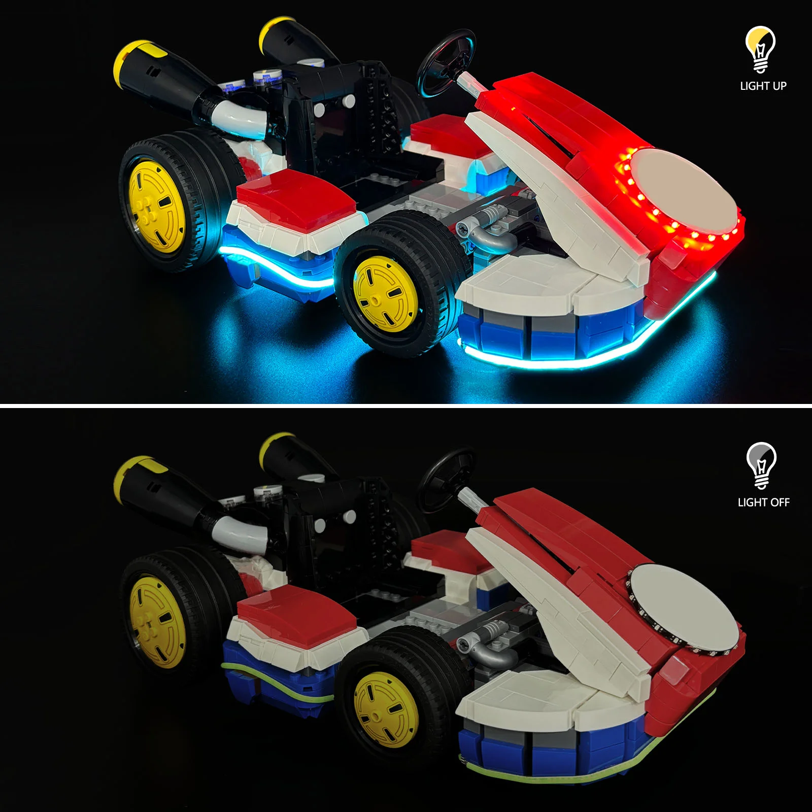 Zestaw oświetlenia LED kompatybilny z Lego 72037 Mario Kart – Mario i Standard Kart Building Blocks (NIE zawiera klocków modelarskich)