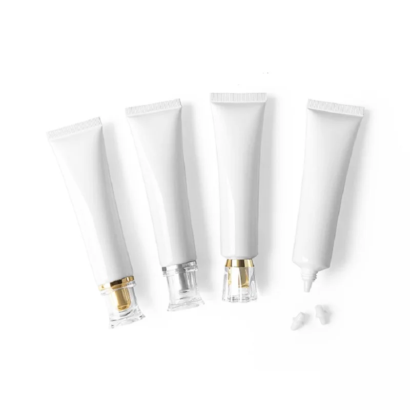 

Wholesales 40ml Eye Cream Squeeze Tube White Plastic Soft Bottle Skincare Serum BB Cream Lotion Squeeze Tubes with Plug 30pcs