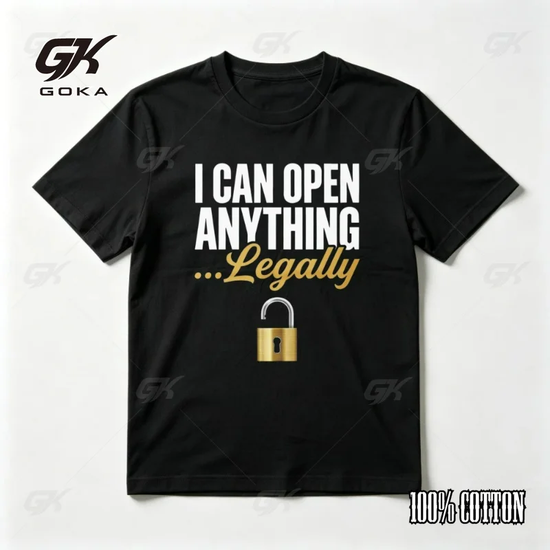 I Can Open Anything Legally Funny Locksmith Gift T-shirt Casual Fashion Loose Harajuku Short Sleeve O-neck Summer Comfortable