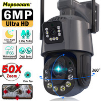6MP Dual Lens 50X Optical WIFI Surveillance Camera Color Night Vision Motion Detection CCTV ICSee Smart HD Video Security Camera