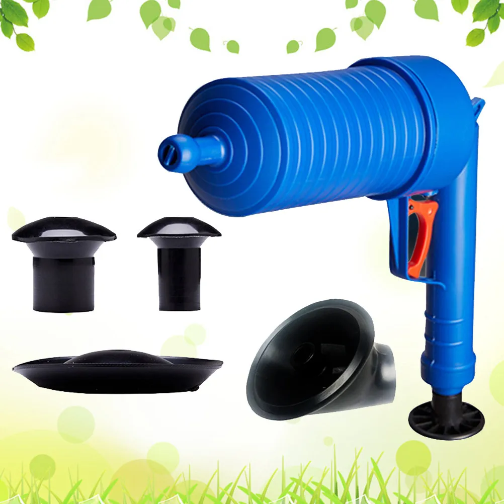 Hand-Cranked Drain Cleaner with 4 Suction Cups, 8cm Inflator for Toilet, Sink & Floor Drain Cleaning