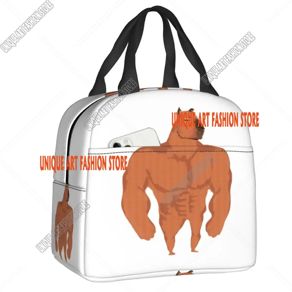 Buff Capybara Borsa per il pranzo termica isolata Contenitore per il pranzo portatile da donna per bambini in età scolare Scatola per alimenti