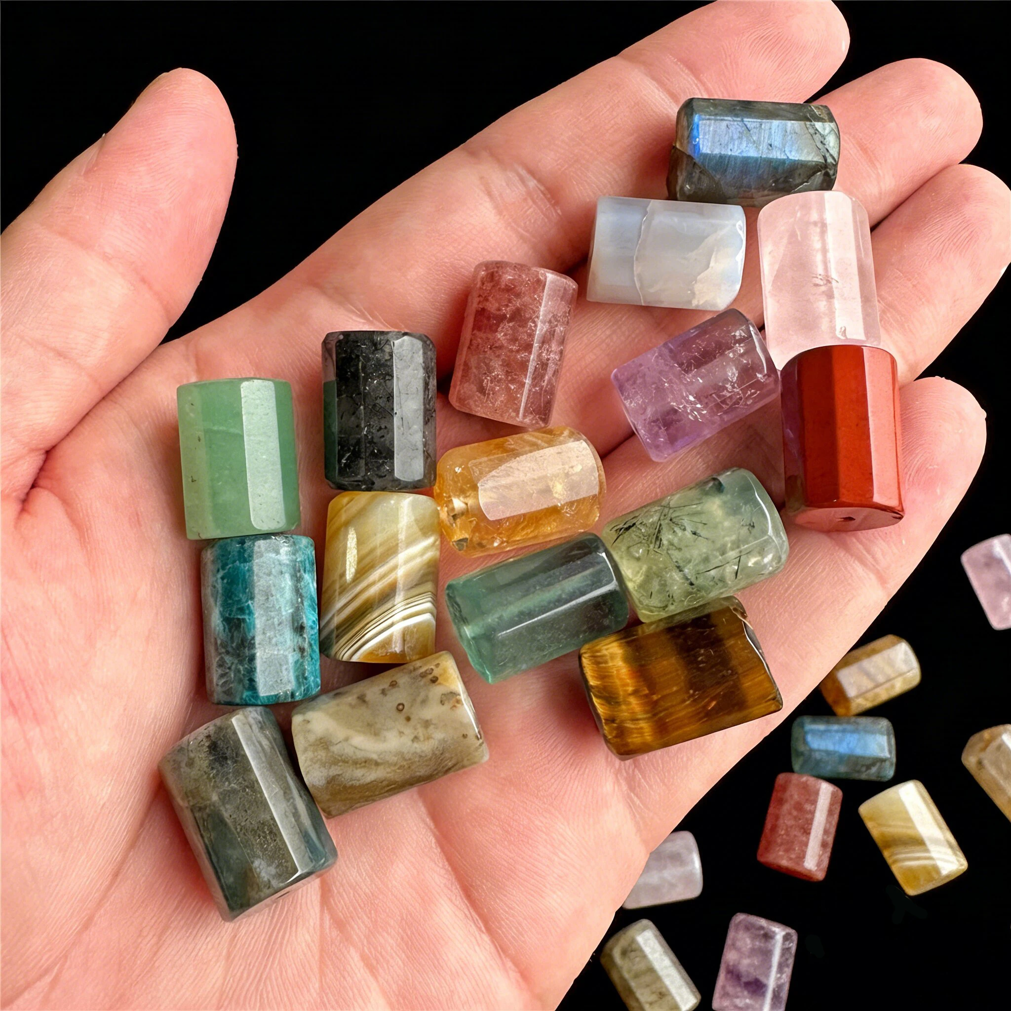 Natural Stone Citrines Beads 12x17mm Cylinder Tiger Eye Agates Loose Spacer Beads for Jewelry Making DIY Bracelet Necklace