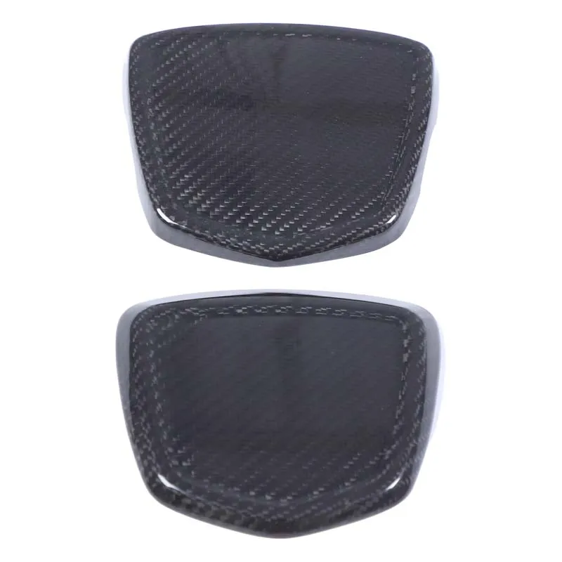 Real dry Carbon Fiber Car Rear Emblem Logo Ring Trim Panel Cover Protection Car parts 2PCS For Abarth 595 695 2012-2023 view 5