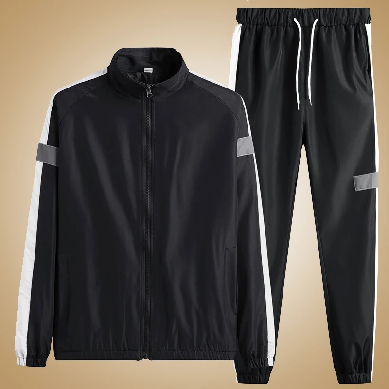 

Men's Casual Sportswear Set Zipper Hoodie Long Pants Polyester Blend Fabric Summer Collection for Teenagers Long Sve