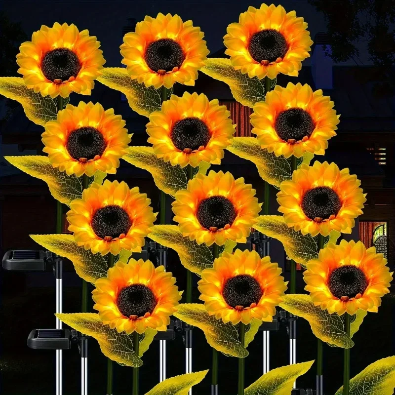 LED Solar Sunflowers Flower Light Home Decorative Flower Lights Garden Decoration Lawn Lamp Waterproof Landscape Light