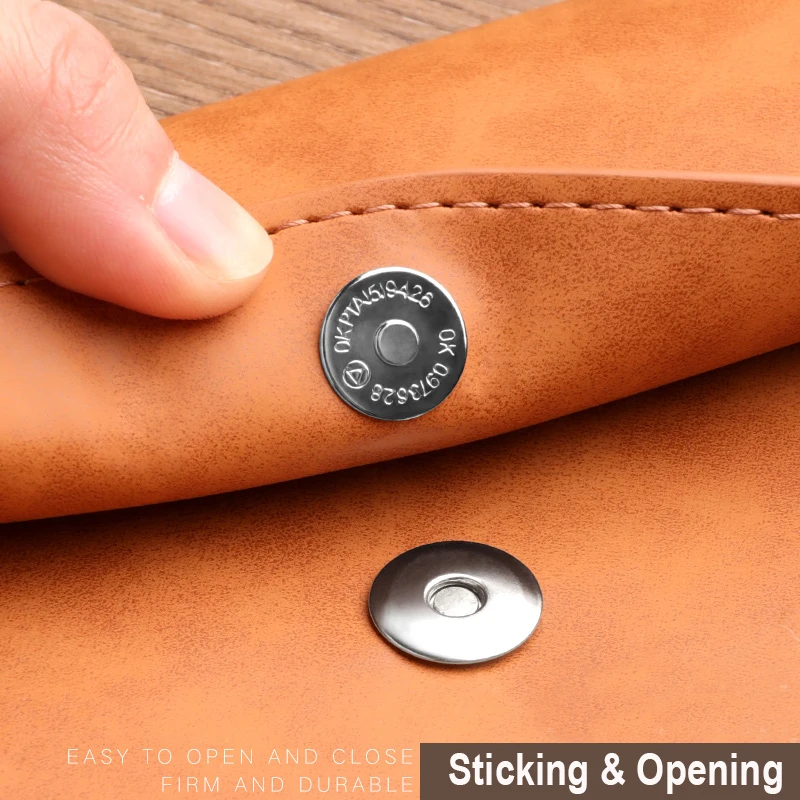 330*252MM Waterproof Leather A4 Business Briefcase Button File Folder Office Contract Bill Storage Bag Portable Large Capacity