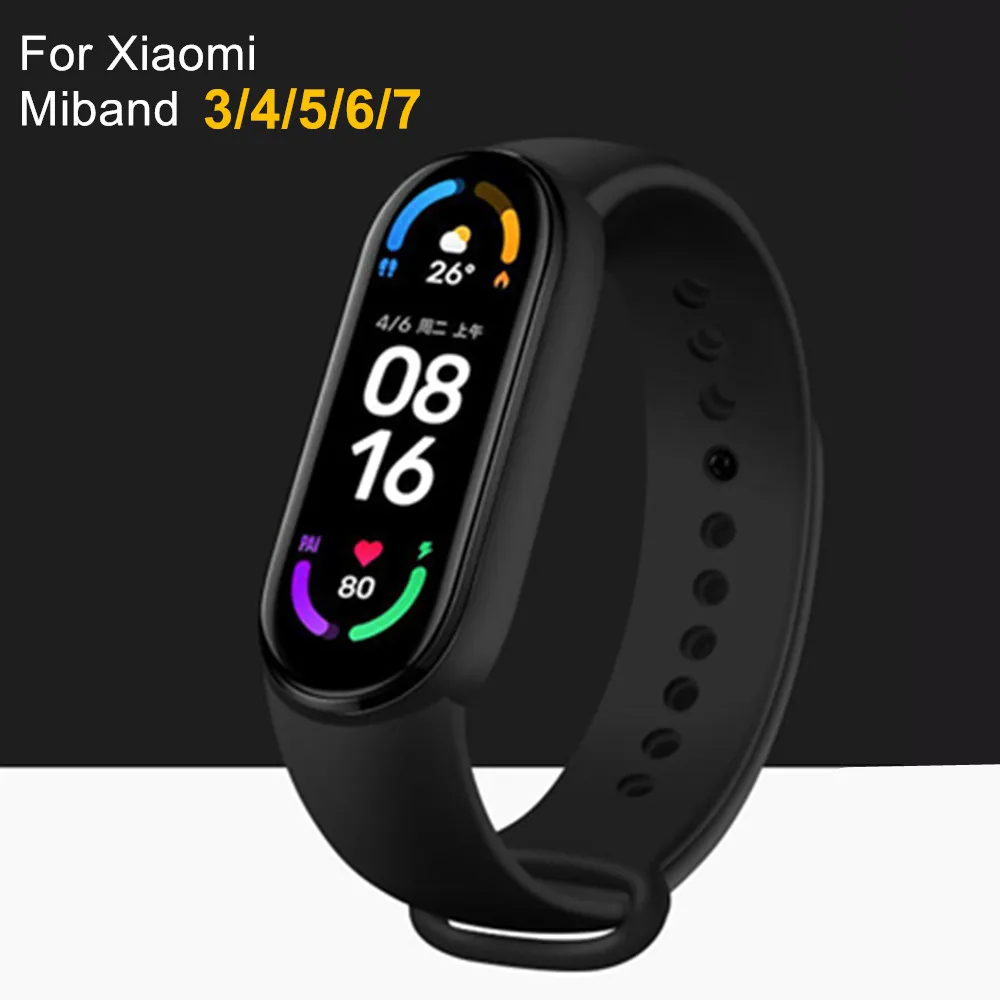 Sport-Silikonarmband für Xiaomi Mi Band 8, 7, 6, 5, 4, 3, modisches Smart-Armband für Mi Band 7, Ersatzarmband für Miband 6, 5 4