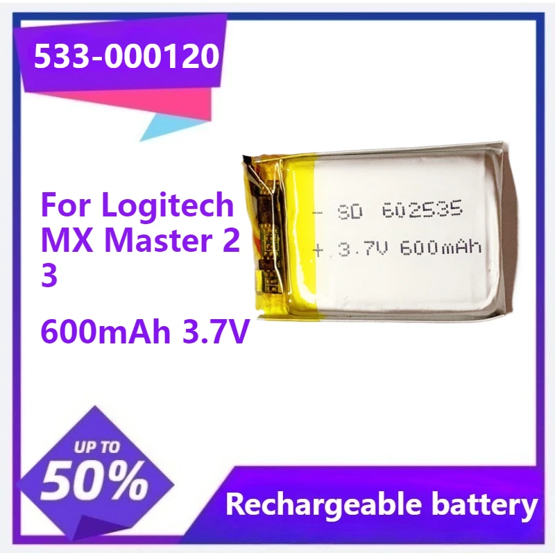 

533-000120 Replacement Battery For Logitech MX Master 2 3 2s MX Anywhere 2 2S MX ERGO M-RO052 910-004374 533-000120 600mAh 3.7V