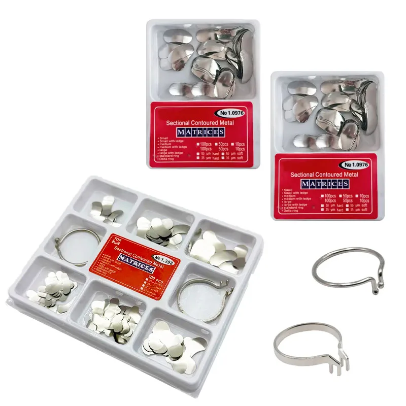 Dental Sectional Matrix Contoured System Metal Bands With Clamping Separating Rings Dentistry Wedges Plier Accessories