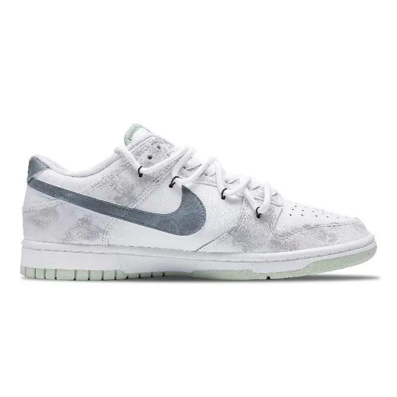 【Customize】Nike Dunk Skateboarding Shoes Men Low-top White/gray Sneakers shoes DV0831-105