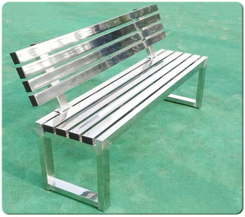 

L # Modern Style Professional Long Stainless Steel Composite Park Garden Courtyard Outdoor Bench