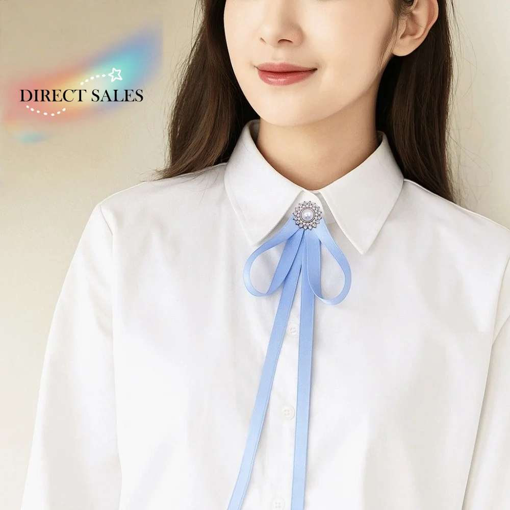 

Винтажная брошь-бант с имитацией жемчуга и стразами в стиле JK, для официальных мероприятий и выступлений, студенческая