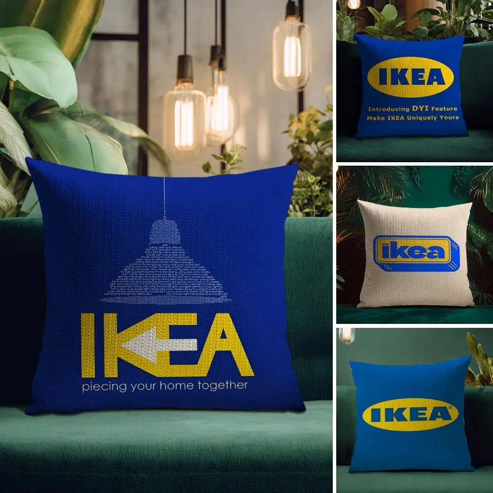 غطاء وسادة I-IKEA من Urban Fashion مصنوع من قماش الكتان الطبيعي والطباعة العضوية على الوجهين ومسامي مثالي للديكور المنزلي