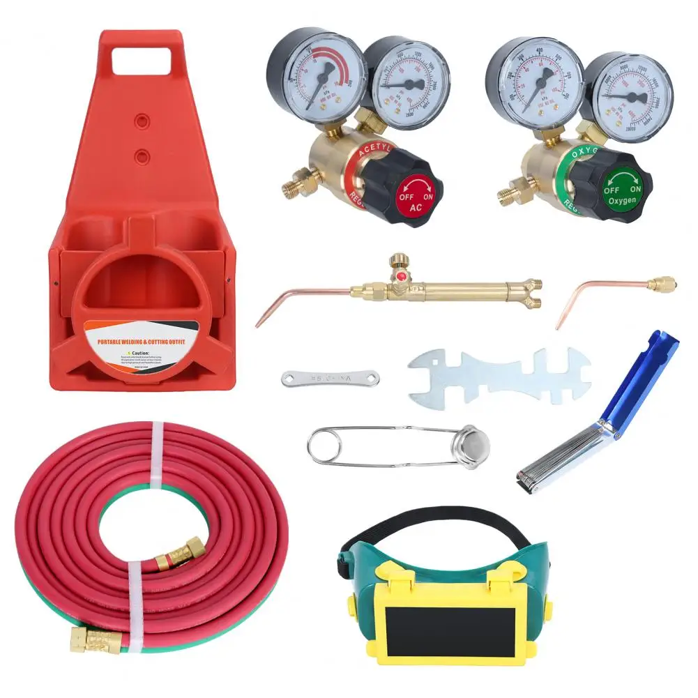 Oxy Acetylene Torch Kit 30V Portable Acetylene Welding Cutting Torch Kit Medium Duty Gas Welding Tote Kit without Tanks