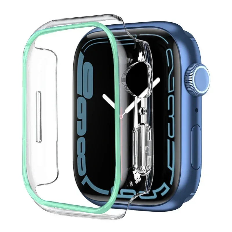 Luminous Cover for Apple Watch Case Ultra 49mm 45mm 44mm 41mm 40mm Hard PC Bumper Protective Frame iWatch 8 7 6 5 SE Accessorie