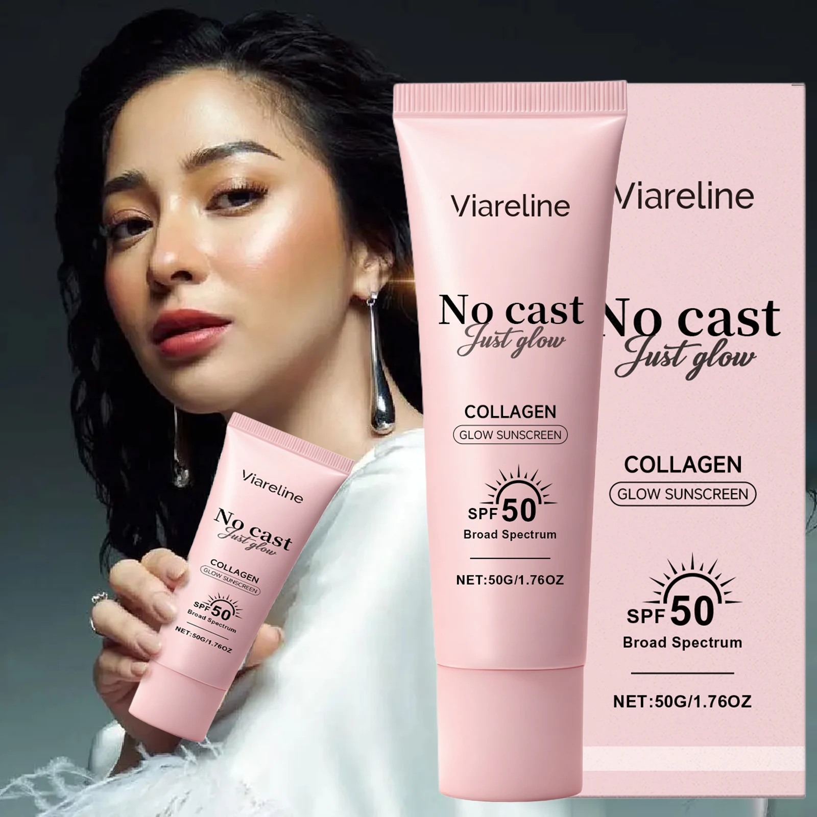 Collagen Skin Soothsunscreen Protection Moisturize Refreshing Lightweight Oil Control Deep Hydration Suitable Isolation Cream