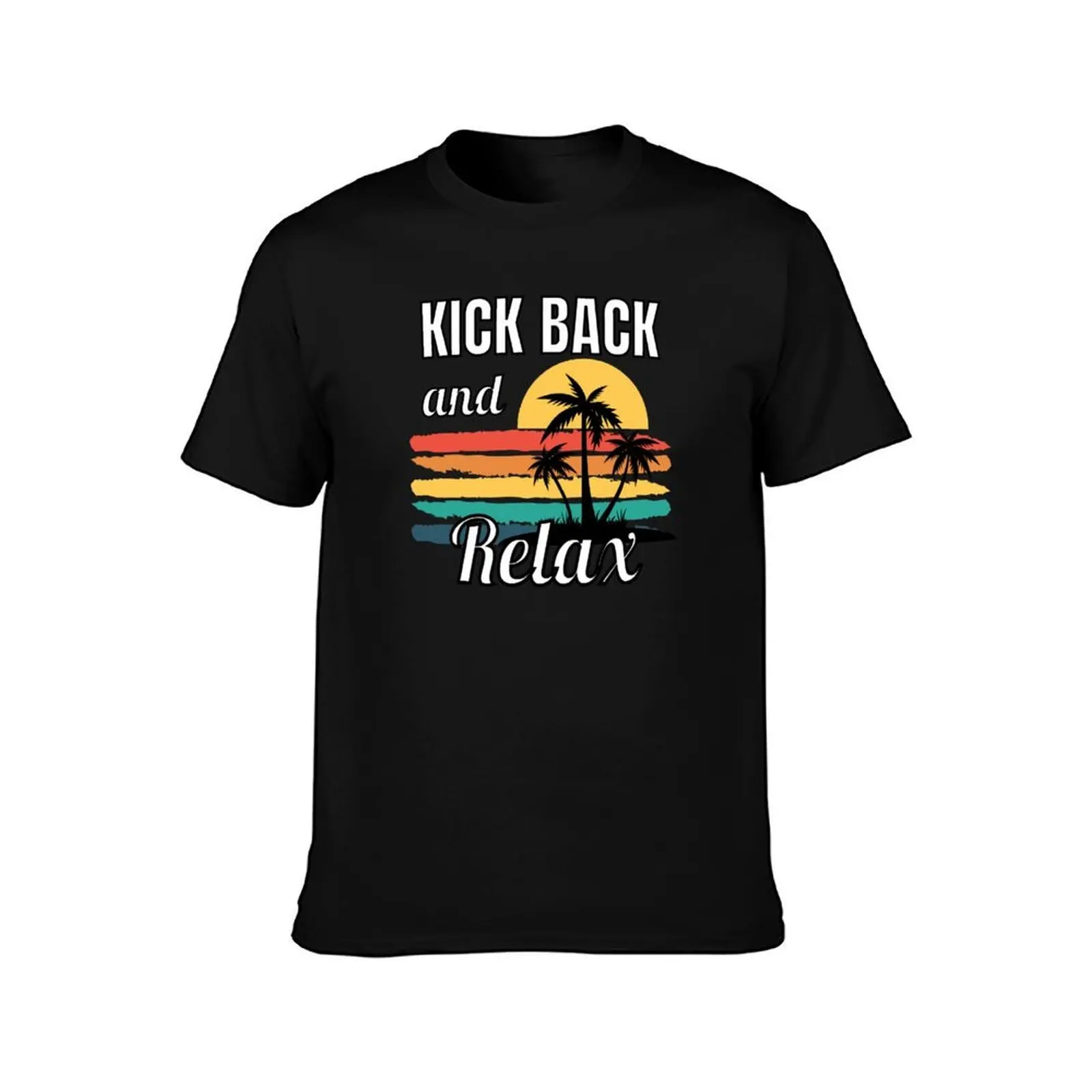 Kick Back And Relax-Summer Is Here T-Shirt, Summer Casual Cotton Tee, Oversized Streetwear Tops, Vintage Graphic Print