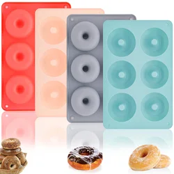 Donut Pan Silicone Baking Mold 6 Full-Size Non-Stick Silicone Doughnut Pan Make Perfect Donut Cake Biscuit Bagels, BPA FREE