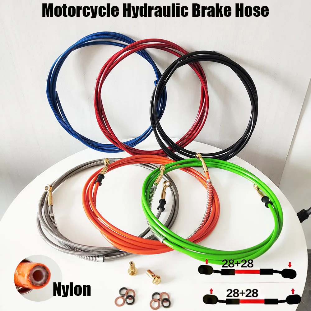 10-500cm 28-28°Motorcycle Titanium Burning Brake oil Pipe Joint Brake oil Pipe Pedal Car Brake Steel Throat Brake oil Pipe