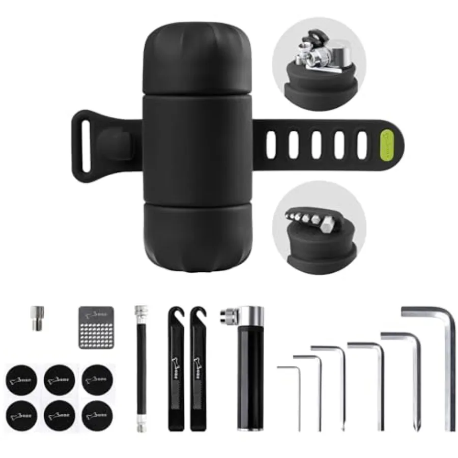 

Bike Portable Tool Kit, 14-in-1 Bicycle Repair Capsule, Scratch-Free and Waterproof Silicone Bag for Emergency Maintenance, Cyc