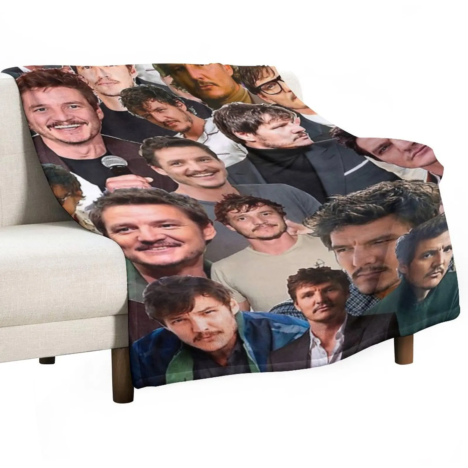 

Pedro Pascal Photo Collage Throw Blanket Travel Loose Blankets