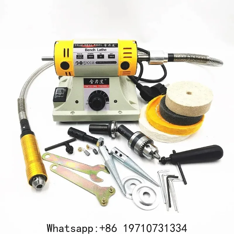 110V/220V 350W Polishing Machine DIY Woodworking Jade Jewelry Bench Lathe Motor Grinding Machine Flexible Shaft Tube 0.4-6.5mm