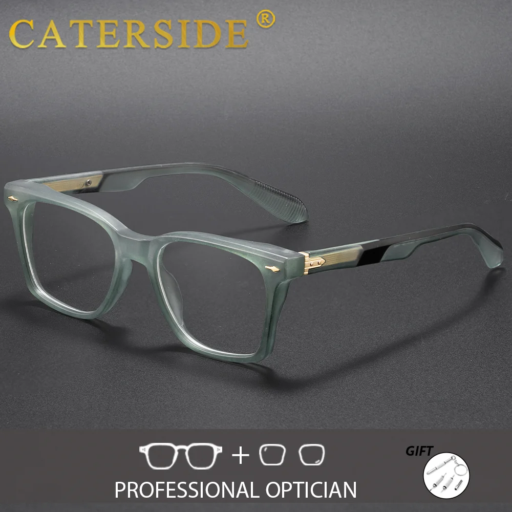 

CATERSIDE мужские ретро-панк оптические очки индивидуальные квадратные линзы очки по рецепту женские модные универсальные очки для чтения