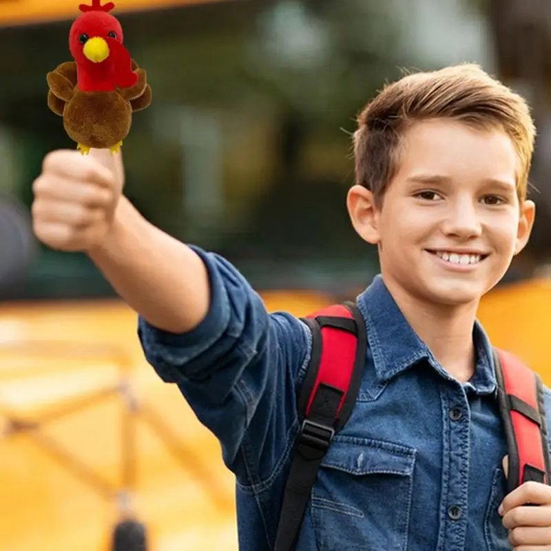 Marionnettes à doigts en peluche pour spectacles, marionnette à main en peluche, jouets interactifs pour écoles, accessoire de lecture de conte, dinde et beurre