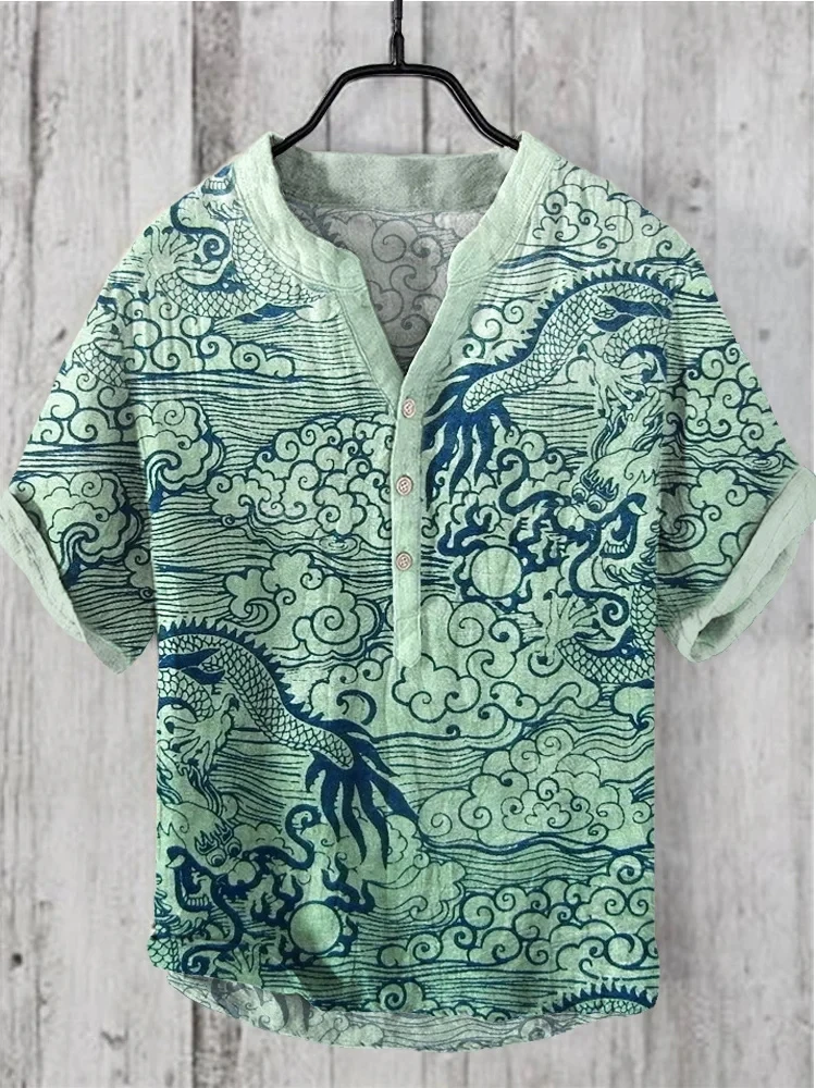 3D Animal Cat Print Men's Short Sleeve Shirt Summer Trendy Fashion Casual Plus Size Hawaiian Men's Top 2025