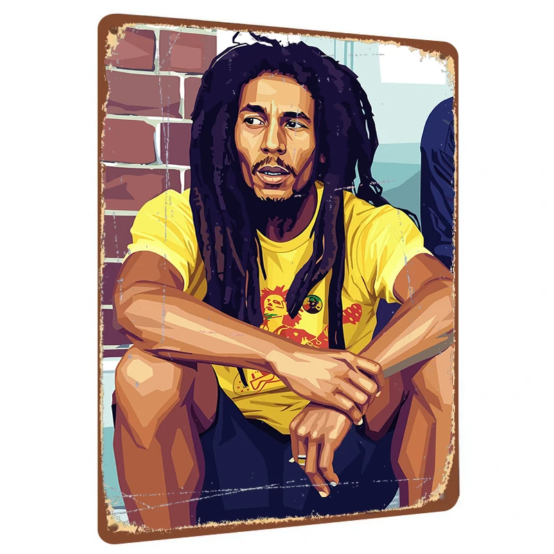 Custom Metal Tin Sign Reggae Music Legend Portrait Wall Art Home Decor Mural Painting