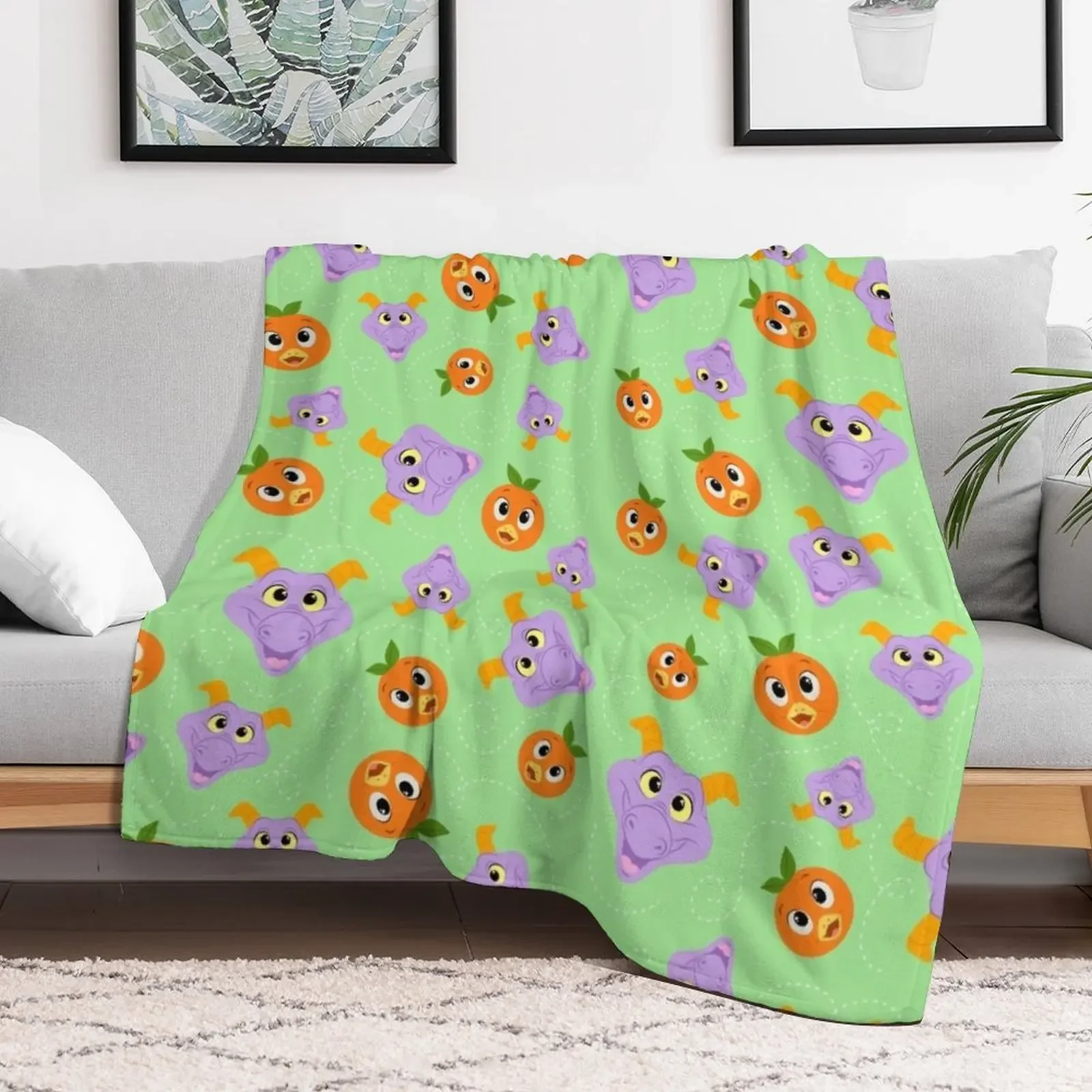 Festival Fresh - Figment and orange bird (green) Throw Blanket Ultra Plush Cozy Blanket for Napping Sleeping