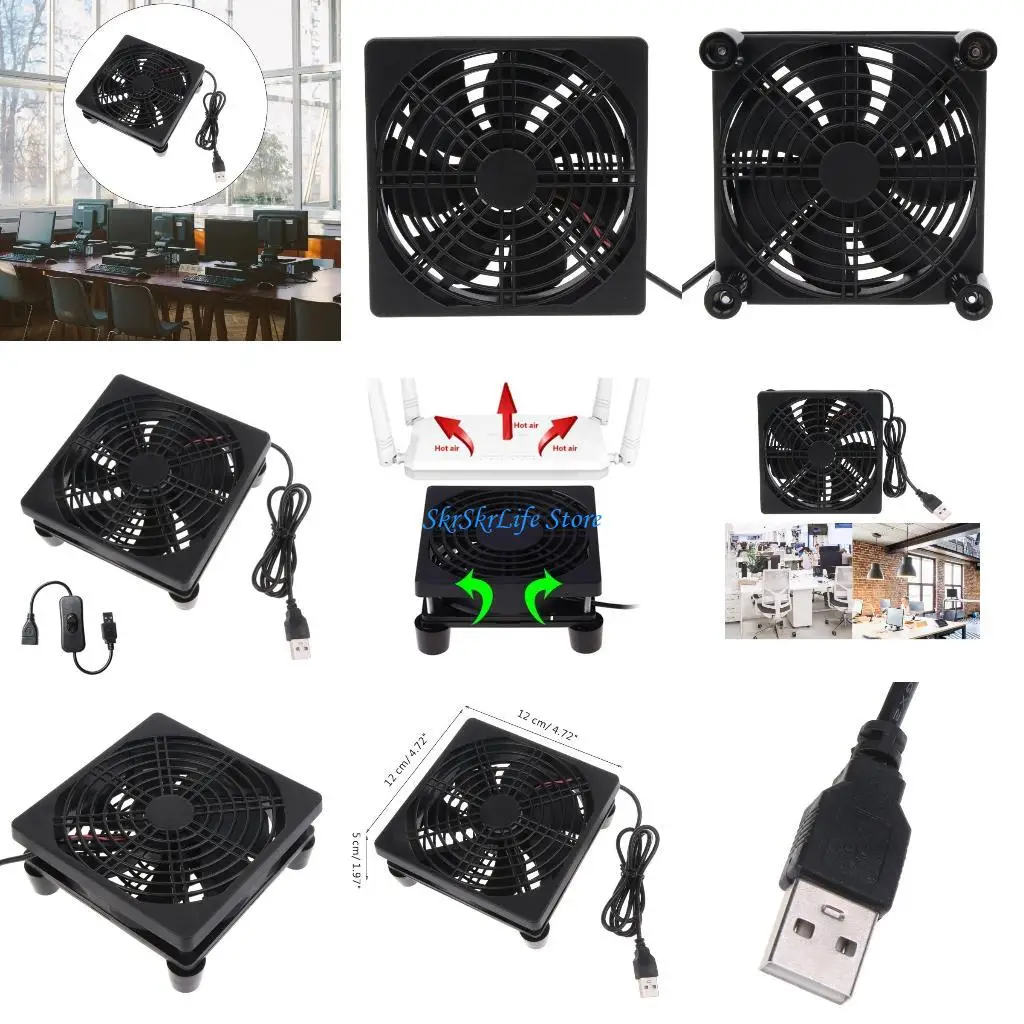 

E65E 120 -мм USB -вентилятор с масляным подшипником для эффективного рассеяния тепла на нескольких устройствах