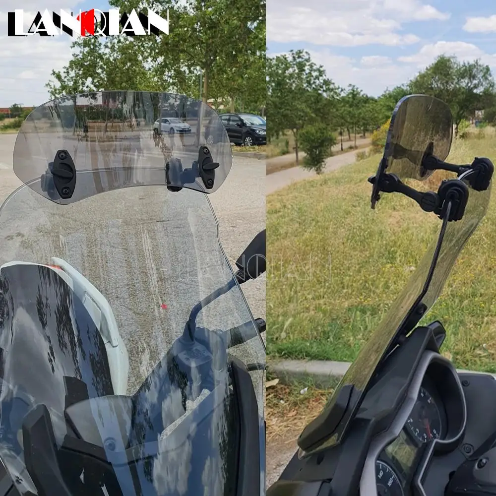 Motorcycle Windshield Clamp-On Variable Windscreen Spoiler Extension For BMW Windscreen For BMW R1250GS R1200GS F800GS Yamaha