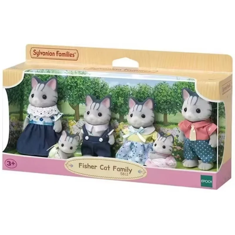 Original Sylvanian Anime Figure Duck Family Ternurines Dolls Collection Cute Baby Doll Room Families Ornament Birthday Gift Toy