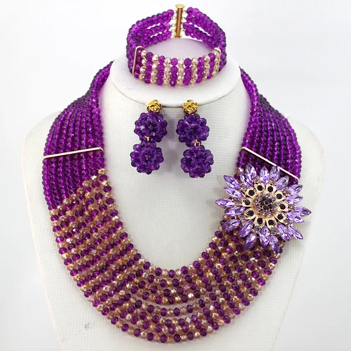African Beads Jewelry Set Nigerian Wedding African Beads Jewelry Set Crystal African Jewelry Sets  ABJ176