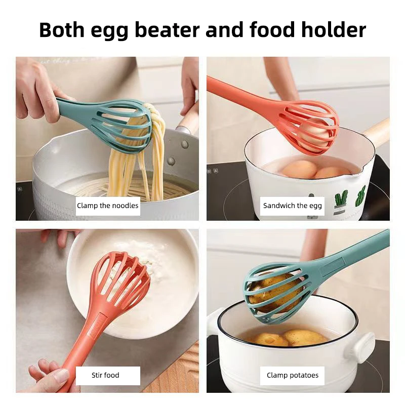 Obelix Kitchen Accessories Practical Pasta Scoop Colander Spaghetti Spoon 3-In-One Manual Egg Beater With Noodle Grabber Gadgets